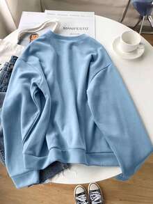 Resyla Damen Einfarbige Lange Ärmel Einreihige Lässig Jacke mit Doppeltasche