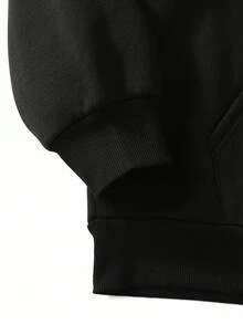 SHEIN Teenager Mädchen Schwarzer Sweatshirt mit Kontrastbuchstaben, lässiger College-Stil, bequem & modisch, Street Hip Hop Stil Pop Fashion, vielseitig, weiches Material, geeignet für den täglichen Gebrauch, Schule, Ausflüge, Outdoor-Aktivitäten, Sportbekleidung, Herbst- und Winterkleidung Sweatshirts für Mädchen Sweatshirt für Teenager Sweatshirt mit Zitat Jogging - Schwarz - Übersicht 8