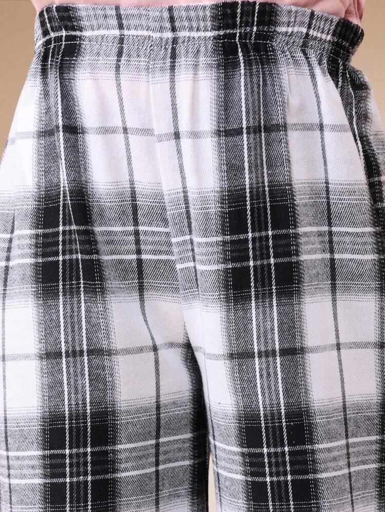 Plaid Wide Leg Casual Pants