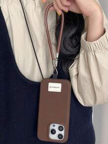 Korea PU Leather Bracelet Hanging Rope Phone Case Compatible With IPhone 17 Pro Max Air 16 15 13 14 12 Pro Max Plus 11 Stylish Soft Cover Litchi Texture Shockproof Back Cover - Multicolor - View 3