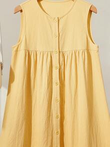 Franclia Gelbes ärmelloses Kleid, lässiges Sommerkleid für Dates/Strand, inspiriert von Dopamin