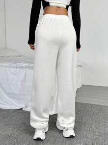 SHEIN 3 件套青少年女孩简约黑白灰百搭休闲运动裤，秋冬 - 彩色 - 查看 2