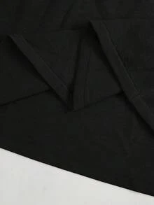 SHEIN 孕妇蕾丝拼接A字针织长袖毛衣连衣裙，休闲日常穿着 - 黑色 - 查看 8