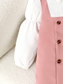 Elladie kids Young Girl Elegant Minimalist Camisole Dress With Shirt Collar, 2 In 1 Girl Casual Dress Skirt Suit For Girls Kids Paris Dress Girls Dressse - Multicolor - View 6