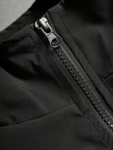 PAVTROS Men's Stand Collar Contrast Color Zip-Up Jacket Zipup Jacket Wind Breaker Windbreaker Race Jacket Y2k Jacket - Black - View 5