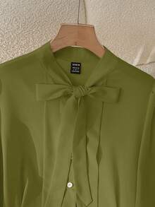 GlowEve Ladies' Elegant And Commuter Autumn Shirts - Olive Green - View 3