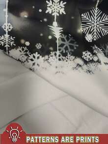 SHEIN LUNE 女式复古圣诞雪人印花运动衫，全身雪人和雪花图案，舒适的圆领休闲套头衫，适合秋冬季 - 彩色 - 查看 4