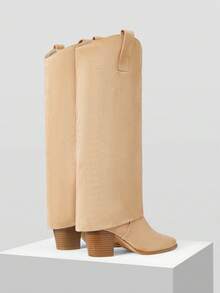 MOTF CUCCOO VINTAGE EMBROIDERED WESTERN KNEE-HIGH BOOTS FOR CHRISTMAS - Apricot - View 8