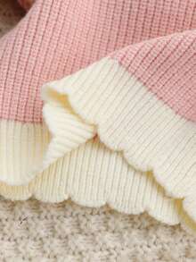 SHEIN Bộ 2 món áo len và quần cho bé gái sơ sinh, thanh lịch và mềm mại, phù hợp cho mùa thu/đông, thường ngày, đi chơi, du lịch, nhà trẻ - Hồng - Xem 8