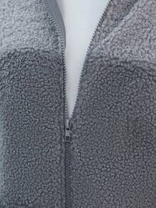 Manfinity Homme Herren Casual Reißverschluss Sherpa Kapuzenpullover, Herbst/Winter Herren Strick Set Herren Co Ord Set Herren Pullover Jacke Herren Trainingsanzug Set - Verschiedenfarbig - Übersicht 5