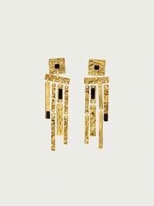 Glisma 18kWomen Dangle Earrings,Outfits,Gothic/Goth,Old Money,Beaded,Western Jewelry,Metallic/Texture,Gemstone,Fall/Autumn/Winter,For Mom/Women/Girl/Mother,Premium,Vintage,Cross - Yellow Gold - View 4