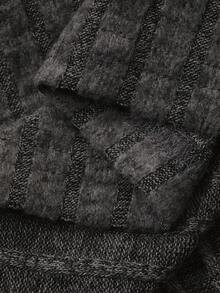 Livesso 优雅V领针织长袖T恤，女士款，扭结前襟设计，修身剪裁，适合商务、休闲、街头风格，以及新年、圣诞节、春季、秋季和冬季穿着。 - 深灰色 - 查看 9