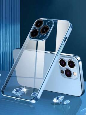 Hadaasi 1pc Blue Anti-Drop Lens Protection Electroplated Hard Case With Dust Net, Ultra-Thin Transparent Phone Case Compatible With Apple 17 Pro/17 Pro Max/17 Air/17/16 Pro/16 Pro Max/16 Plus/16/16E/15 Pro/15 Pro Max/15 Plus/15/14 Pro/14 Pro Max/14 Plus/14/13 Pro/13 Pro Max/13/12 Pro/12 Pro Max/12/11 Pro Max/11/11 Pro/XS Max/XR/XS/X