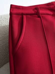 Franclia New Red Retro Versatile Casual Flared Pants For Women - Red - View 6