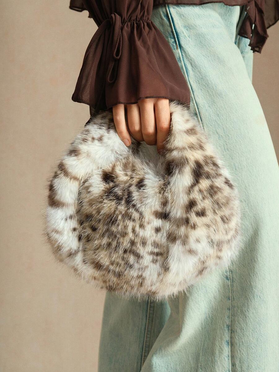 SHECARRY Túi xách nữ, Túi xách quai trên, Họa tiết động vật, Thời trang, Thanh lịch, Đơn giản, Cá nhân hóa, Đa năng, Cổ điển, Đi làm, Văn phòng, Hẹn hò, Hàng ngày, Mua sắm, Trà chiều, Mùa thu và mùa đông - màu nâu - Xem 1