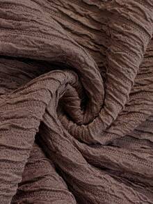 SHEIN Unity Women's Casual Solid Color Loose Elastic Waist Pants - Coffee Brown - View 6