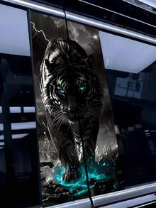 2 包虎纹闪电汽车贴纸 B 柱车门贴花 防刮花 车身外部装饰 圣诞袜填充物 节日礼物创意 送给汽车爱好者的必备汽车配件 - 多色 - 查看 5