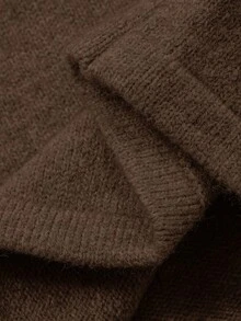 DAZY 少女休闲落肩毛衣套装 - 棕色 - 查看 6