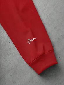 Manfinity EMRG Bộ đồ nam phong cách đường phố phổ biến INS phù hợp với DREAM thời trang biểu tượng tiếng Anh lễ hội âm nhạc ngoài trời hộp đêm bạn trai chồng quà kỷ niệm quà tặng bộ quần áo hoodie, quần áo mùa thu - Đỏ - Xem 4