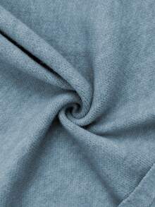 Rafferiza 时尚休闲约会高端斗篷披肩百搭独特优雅女士开衫毛衣，秋冬 - 藍色 - 查看 6