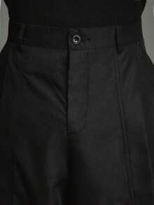 STYNVO Men's Solid Color Straight Loose Fit Casual Pants With Pockets Baggy Black Pant Designer Pants Nightmare Before Christmas High Waisted Pants Wide Leg Pants Black Dress Pants Black Pants - Black - View 4