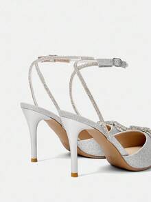 CUCCOO HITCHD Giày cao gót mũi nhọn quai mắt cá chân đính đá giả kim cương giả thời trang thu/đông dành cho nữ, thanh lịch, sang trọng, ngọt ngào, lãng mạn, quyến rũ, phong cách cung đình, giày cao gót quai mắt cá chân lấp lánh bạc gợi cảm, trang phục trang trọng, cô dâu cưới, khách, trà chiều, hẹn hò, tiệc tùng, trang phục thanh lịch, mùa cưới, dạ hội, lolita, giáng sinh, lễ tạ ơn, sinh nhật, ngày lễ tình nhân - Bạc - Xem 11