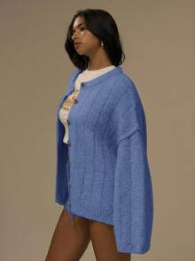 MUSERA Women Cardigans New Years Fall Autumn Winter Holiday - Blue - View 3
