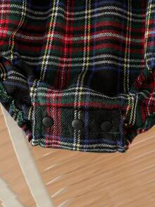 Souflis Souflis Baby Girls Elegant & Sweet Jacket And Plaid Bodysuit Set, Autumn Outfit - Green - View 5