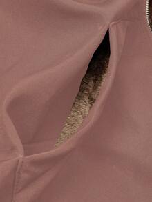 EMERY ROSE 大码女式休闲拉链连帽外套，带保暖内衬，秋冬季 - 藕粉色 - 查看 3