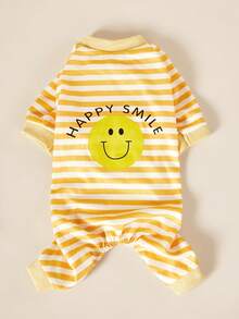 PETSIN 1pc Pet Cat Dog Universal Classic Polka Dot Stripe Pattern Print Elastic Knit Comfortable Four Legged Clothes Dog Sweet And Cute Jumpsuit