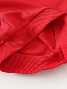 两件套男婴圣诞驯鹿印花针织卫衣上衣和裤子套装，适合秋冬季外出和休闲穿着 - 紅色 - 查看 6