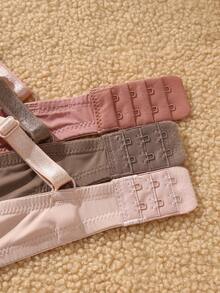 3件套女士纯色舒适钢圈文胸 - 彩色 - 查看 6