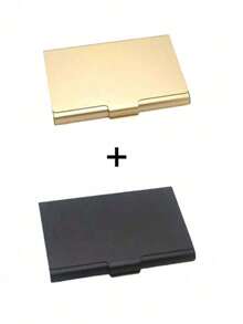 1pc Creative Business Card Box, Aluminum Alloy Business Card Box, Business Card Holder, Business Card Holder, Business Card Holder, Card Storage, Business Card Storage, Credit Card Case, Wallet, Home Storage Box, Office Supplies And Office Storage. - Multicolor - View 21