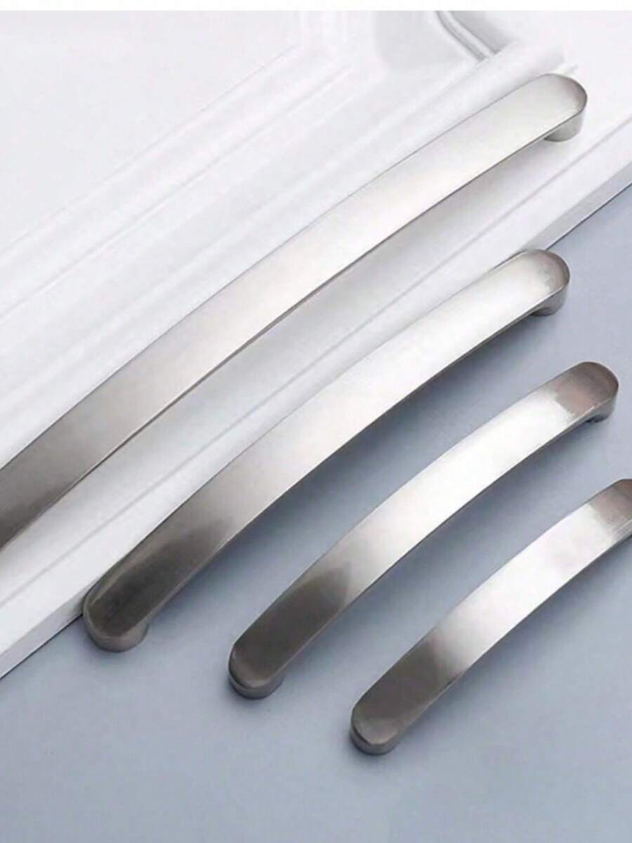 1 Tay nắm tủ Núm cửa hợp kim nhôm Núm tủ bếp Tay nắm tủ kéo ngăn kéo đồ nội thất hiện đại Phần cứng tay nắm tủ - Bạc - Xem 1