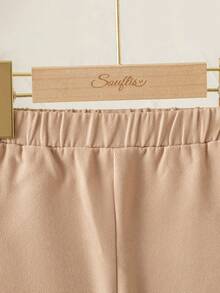 Souflis Souflis Set de 2 piezas de top de manga larga con cuello y pantalones casuales estilo francés retro para niños pequeños, adecuado para la escuela, salidas, fiestas y talla grande ocasiones - Multicolor - Ver 5