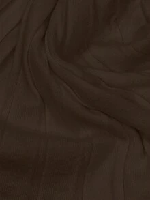 Elenzga 女士时尚休闲无袖褶皱针织连衣裙 - 咖啡棕 - 查看 7
