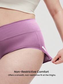 LUVLETTE Plus 3-Pack Cotton High Waist Briefs Women Underwear Panties Set--Black - Multicolor - View 8