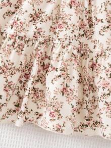Emery Rose Kids Emery Rose Kids 少女白色夏季仙女碎花圓領泡泡長袖A字蛋糕裙，親子套裝媽媽與姐妹與我新娘婚禮派對 - 白色 - 查看 6