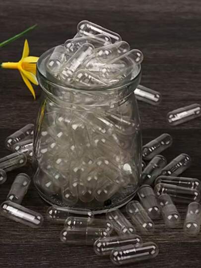 100 Stück leere vegane Pillenkapsel Größen 000/00/0/1/2/3/4, 100 Stück Premium leere Kapseln, klare leere Kapseln Größe 0 zum Selbstbefüllen von Nahrungsergänzungsmitteln, Herbstdekoration, Weihnachtsdekorationen, Wohnzimmerdekoration, Wanddekoration, Schlafzimmergardinen