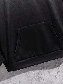 SHEIN Sudadera holgada con estampado de letras degradado en estilo coreano casual para niño preadolescente, adecuada para ir al trabajo, la escuela, uso casual diario, deportes, otoño/invierno - Gris - Ver 6
