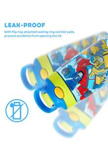 Transformers X SHEIN 16 Oz / 500 Ml Water Bottle With Silicone Straw And Spill-Proof Lid,Suitable For Travel, Tourism, And School ,Tritan,Gift Ideas - 藍色 - 查看 4