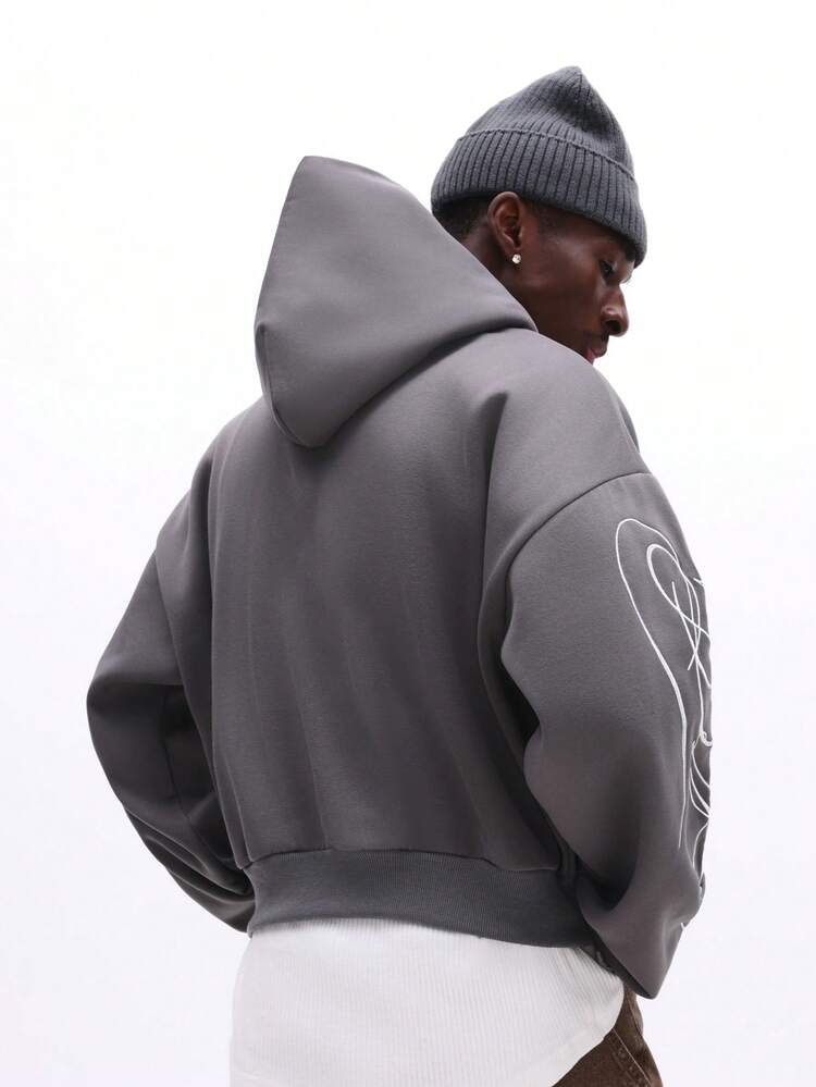 Oversized Hoodie With Drawstring And Centre Pocket