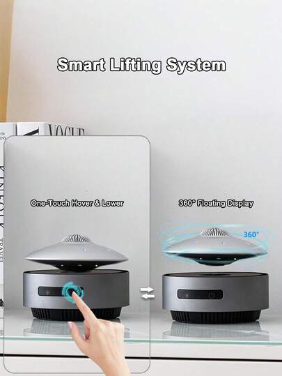 Teckwe UFO Magnetic Levitation Bluetooth Speaker Premium Magnetic Levitation UFO Speaker Bluetooth-Connected Black Tech, Elegant Desktop Ornament Black Tech Magnetic Levitation Bluetooth Speaker UFO-Shaped Desktop Decoration, High-End Texture & Clear Audio Gift-Grade UFO Magnetic Levitation Speaker