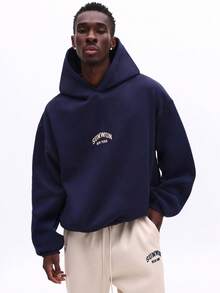 SUMWON Men Oversized Pullover Hoodie With Drawstring And Centre Pocket Winter Streetwear Casual Sweatshirt Paired With Contrast Sweatpant Set - Multicolor - View 3