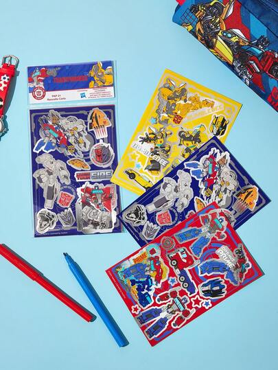 Transformers X SHEIN 2 PCS Cute Character Stickers, Cartoon Stationery Decoration DIY Stickers