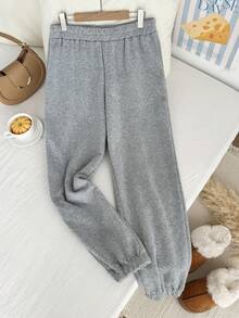 Comfortcana Plus Spring Solid Elastic Waist Sweatpants