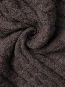 Elenzga Women's Elegant Single-Breasted Belted Fitted Knit Dress - Coffee Brown - View 7