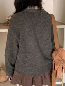 Dazy Kids Tween Girls V-Neck Solid Color Cardigan