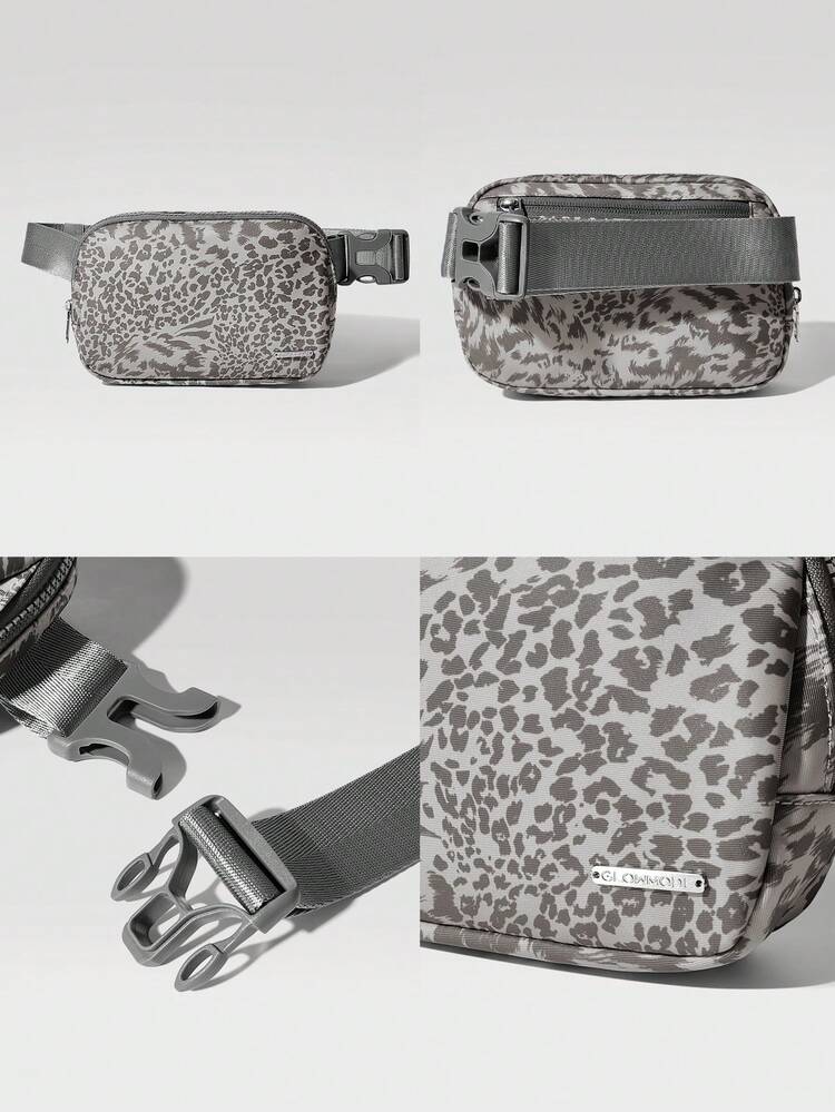 1L Bolso de cintura con cremallera resistente al agua, bolso bandolera con correa ajustable