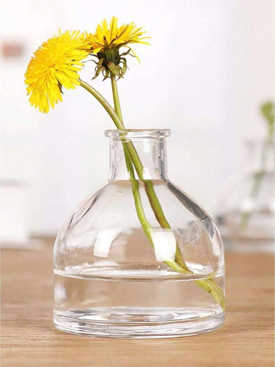 1个多尺寸组合可选迷你半圆形透明玻璃花瓶，家居装饰花瓶摆件，家居装饰，花瓶，餐桌摆件，桌面装饰 - 無色 - 查看 1